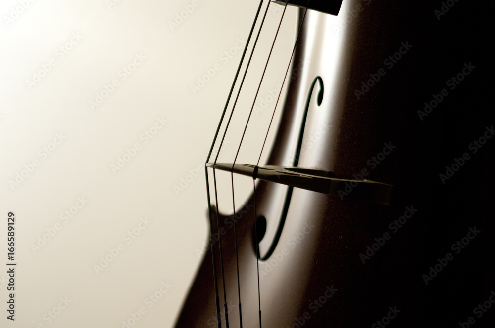Cello strings close-up - obrazy, fototapety, plakaty 