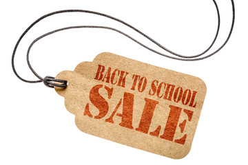 Wall Mural - back to school sale sign on isolated price tag