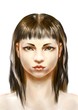 Portret młodej kobiety - cyfrowa akwarela