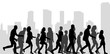 © zolotons - Vector, a collection of silhouettes of people walking