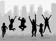 © zolotons - Vector silhouette of people jumping