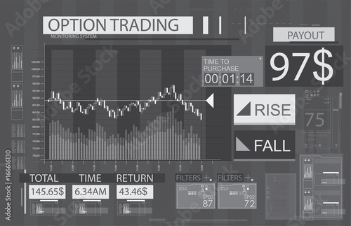 Forex Chart Infographic Template Sample With Thin Line Vector - 