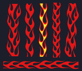 Wall Mural - Red flame elements for the endless border