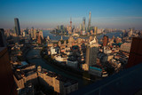 Fototapeta Nowy Jork - Aerial photography bird view at Shanghai bund Skyline