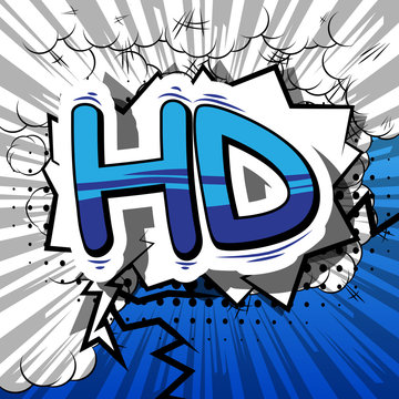 HD - Comic book style phrase on abstract background.