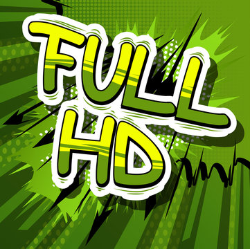 Full HD - Comic book style phrase on abstract background.