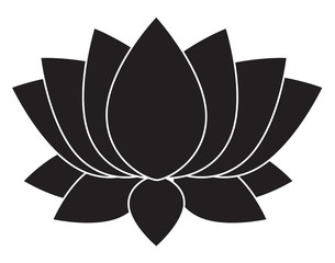 Wall Mural - lotus flower blossom icon on white background. flat style design. lotus flower blossom sign.