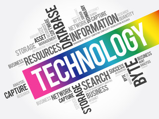 Poster - technology word cloud collage, business concept background