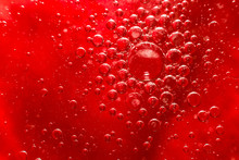 Abstract Red Bubble, Oil In Water  Background