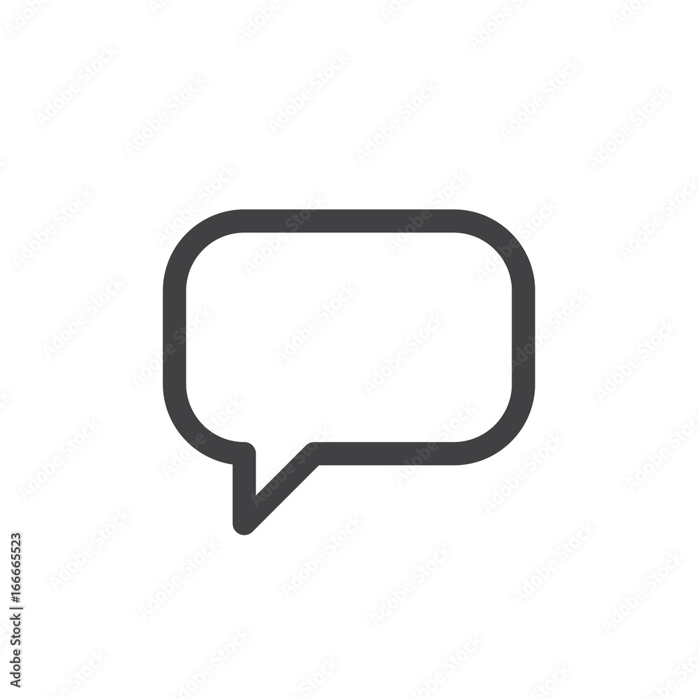Chat bubble line simple icon, outline vector sign, linear style ...