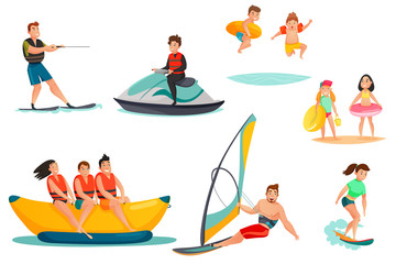 Wall Mural - Summer Water Activities Set