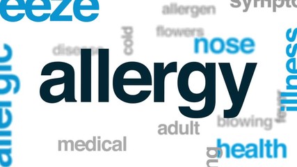 Wall Mural - Allergy animated word cloud, text design animation.