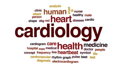 Sticker - Cardiology animated word cloud, text design animation.