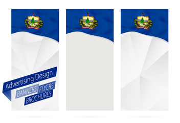 Wall Mural - Design of banners, flyers, brochures with Vermont State Flag.