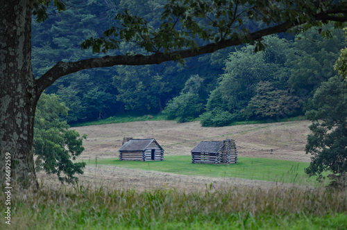 Two Muhlenberg Brigade Log Cabin Huts For Continental Army George