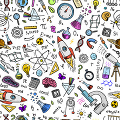 Wall Mural - engraved hand drawn in old sketch and vintage style. scientific formulas and calculations in physics