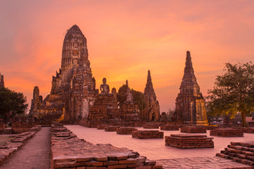 Wall Mural - Wat Chaiwatthanaram Temple in Ayutthaya Historical Park, Thailand