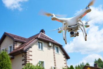 Wall Mural - drone usage. private property protection or real estate check
