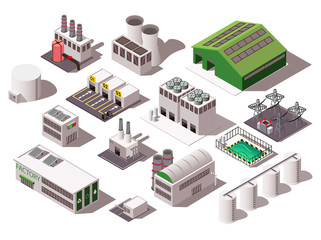 Wall Mural - Factory Isometric Set