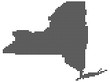 © Atoly - Map of New York state print. White background, black dots. Vector illustration.