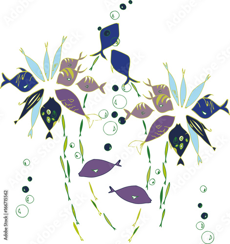 Nowoczesny obraz na płótnie Flowers from sea fish
