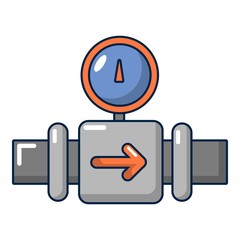 Poster - Water meter pipe icon, cartoon style