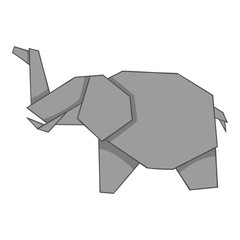 Sticker - Origami elephant icon, cartoon style