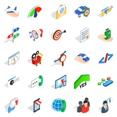 Poster - Profession icons set, isometric style