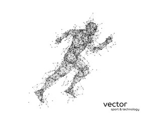 Wall Mural - Abstract vector illustration of running man.