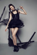 © EVGENY FREEONE - Young woman in black short dress