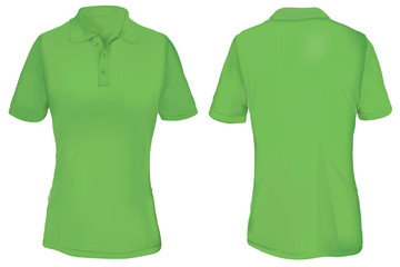 Wall Mural - Green Polo Shirt Template for Woman