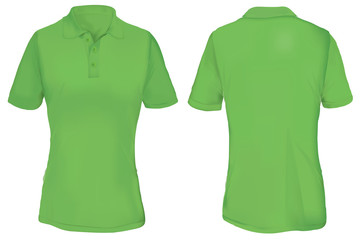 Poster - Green Polo Shirt Template for Woman