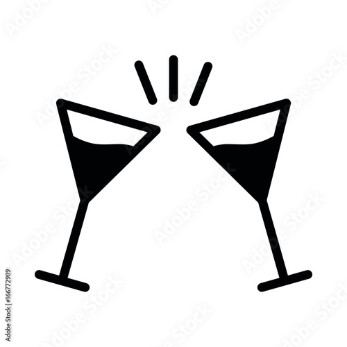Celebration Cocktail Icon Vector Martini Glasses Stock Vector Adobe Stock