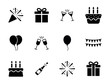 Birthday party icon set - New year celebration symbol