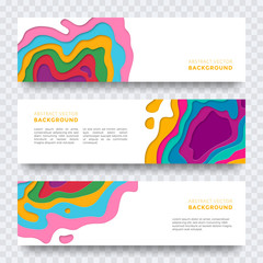 Aufkleber - Banner color abstract multi gradient color vector layers effect pattern paper cut