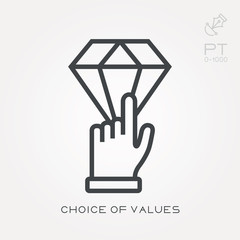 Wall Mural - Line icon choice of values