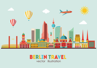 Wall Mural - Berlin skyline. Vector illustration - stock vector