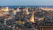 Evening view of the downtown of Genoa