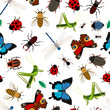 Seamless pattern with insects