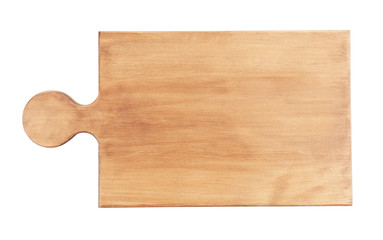 Wall Mural - Wooden board on white background