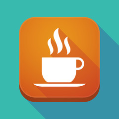 Poster - Long shadow app button with a cup of coffee