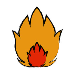 Sticker - featuring a camp fire burning brightly design