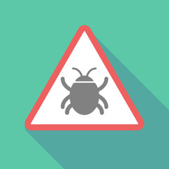 Sticker - Long shadow warning signal with a bug