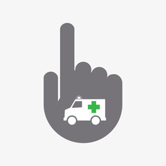 Sticker - Isolated touching hand with  an ambulance icon