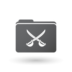 Sticker - Isolated folder with  two swords crossed