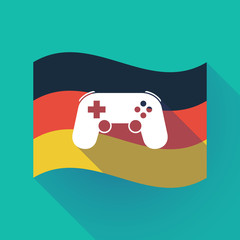 Poster - Long shadow Germany flag with  a game pad