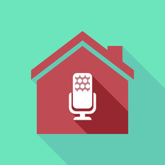 Sticker - Long shadow house with  a microphone sign