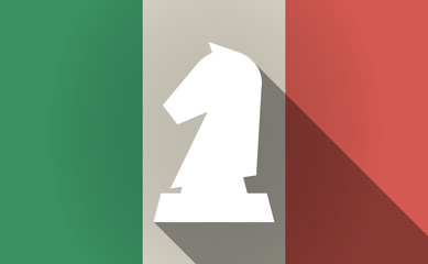 Sticker - Long shadow Italy flag with a  knight   chess figure