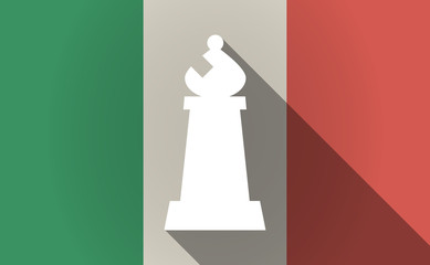 Sticker - Long shadow Italy flag with a bishop    chess figure