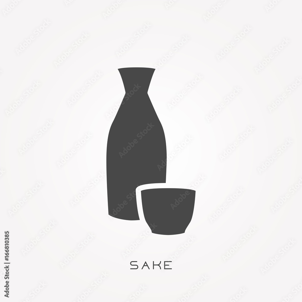 Simbool Sake Silhouette icon sake Stock Vector | Adobe Stock